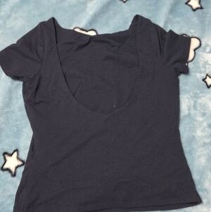 Banana Republic Deep Blue, Low-Cut Back, Form-Fitting Top Size M WOMENS